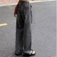 thumbnail image 4 of Pantalones vaqueros de estilo Y2K para mujer, Jeans sueltos de nicho con piernas anchas para rotos, rectos, pantalones Retro de cintura alta, 4 of 5