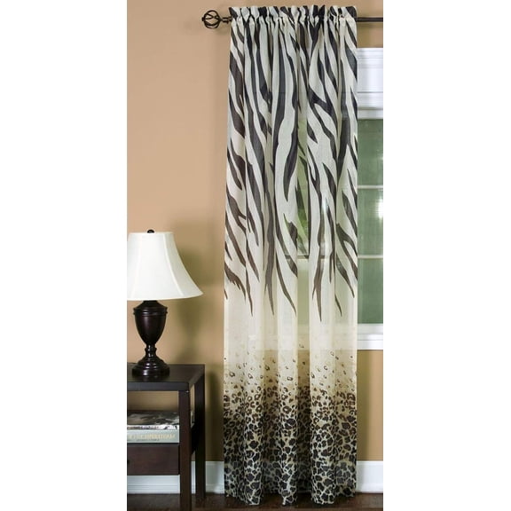 Ben&Jonah PrimeHome Collection Safari Window Curtain Panel - 50x63 - Brown/Multi