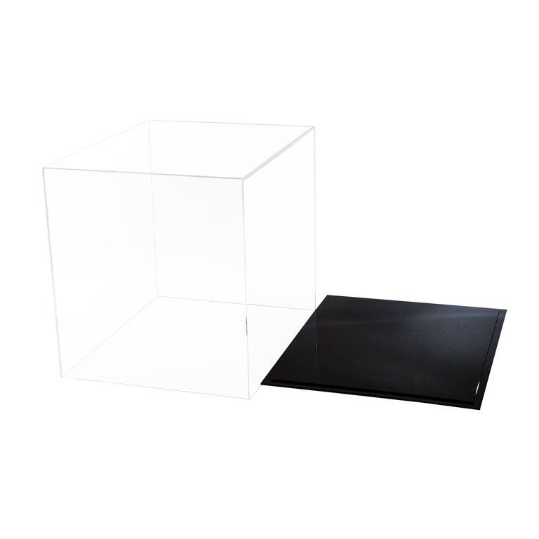 Clear Acrylic Photo Album Display Case 15 x 15 x 6 (A030A/BK07) Black Base