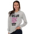 thumbnail image 4 of What I Look In Guys Border Collie Dog Women's Long Sleeve T Shirt Brisco Brands S, 4 of 6