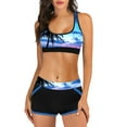 thumbnail image 1 of Gibobby Trajes de Baño Mujer Traje de baño estampado para mujer, traje de baño Digital, conjunto de ropa de playa, Bikini de cintura alta, traje de baño (Azul,XL), 1 of 5