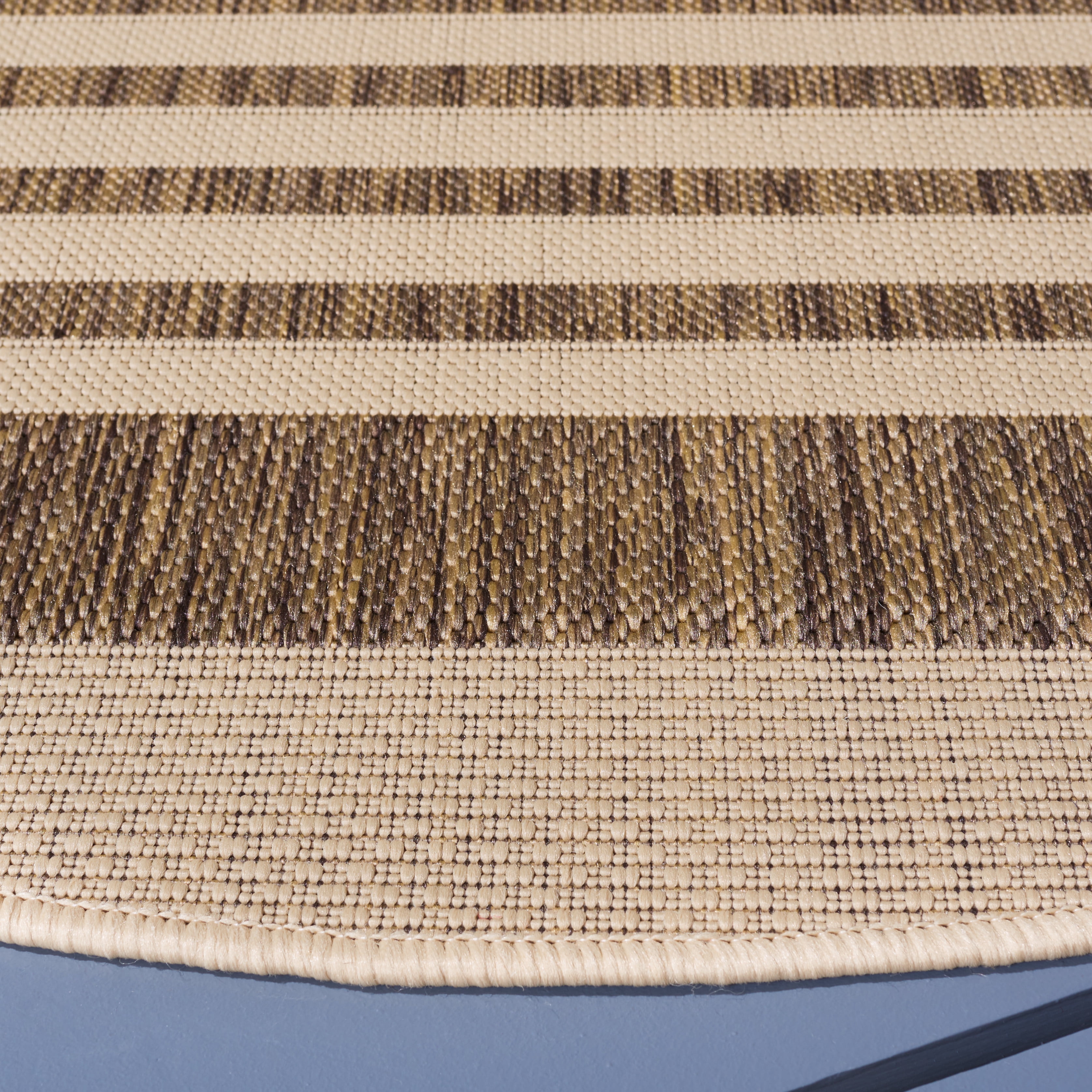 Safavieh Courtyard Caroline Striped Indoor/Outdoor Area Rug, Brown/Bone, 4' x 4' Round