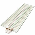 thumbnail image 2 of 2x6 Kitchen Runner Rug, Green Pink Stripes Non-Skid Rubber Backing Large Rectangle Rugs - Living Room Bedroom Home Office, Gradient Geometric Smear Art Paint Indoor Floor Mat Carpets Washable Rug, 2 of 9
