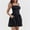 Black, variant on Hvot&aat Women's Square Neck Sexy Low Cut Bustier Dress Y2K Spaghetti Strap Backless Going Out Mini Dresses with Pockets