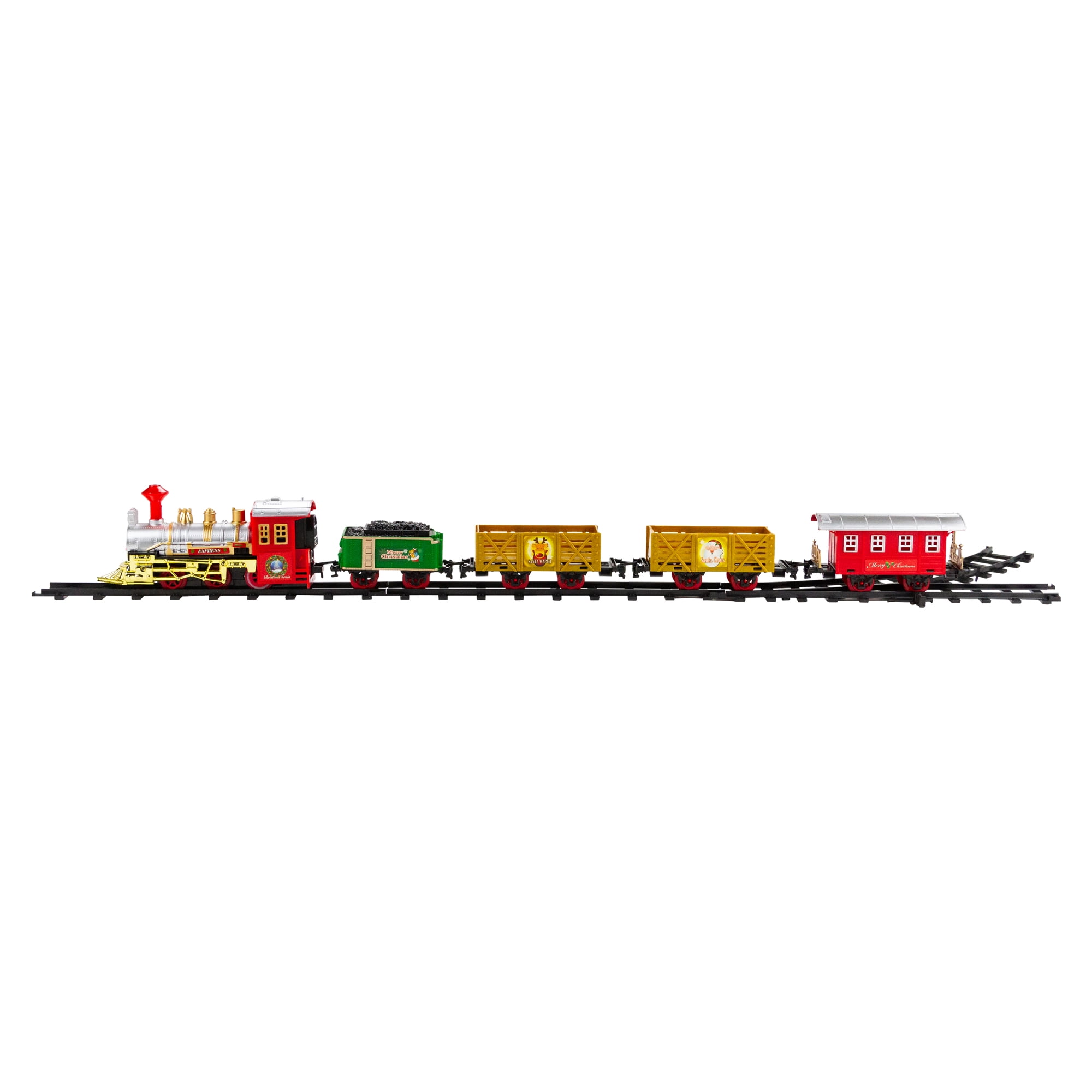 16-Piece Battery Operated Lighted and Animated Christmas Express Train Set  with Sound