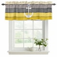 thumbnail image 2 of Nautical Anchor Valances for Windows, Decorative Rod Pocket Window Valance Curtains, Yellow Gray Gradient Wooden Grain Short Curtain Drapes for Kitchen/Bathroom/Living Room, 2 Panels, 42" W x 18" L, 2 of 8