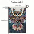 thumbnail image 3 of Qinduosi Owl Garden Flag Bohemian Ethnic Bird Wild Owls with Feather Home Flags Double-Sided Banner Welcome Yard Flag Outdoor Decor White, 3 of 6