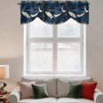 thumbnail image 3 of Tie Up Valances for Windows, Summer Whale Blue Adjustable Valance Curtains Window Treatment for Living Room, Coastal Ocean Vintage Wooden Grain Rod Pocket Kitchen Curtains & Drapes 60x18 Inch, 3 of 9