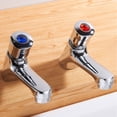 thumbnail image 5 of Miuline Self Close Tap Basin Sink Tap Pair Bathroom 1/2" Hot and Cold Modern Lever Chrome Twin Metal, 5 of 7