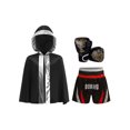 thumbnail image 1 of YiZYiF Tenues de Boxe pour Enfants Filles Garçons, Robe à Capuche Imprimée Lettres, Shorts d'Entraînement de Boxe Rouge Argent 12, 1 of 7