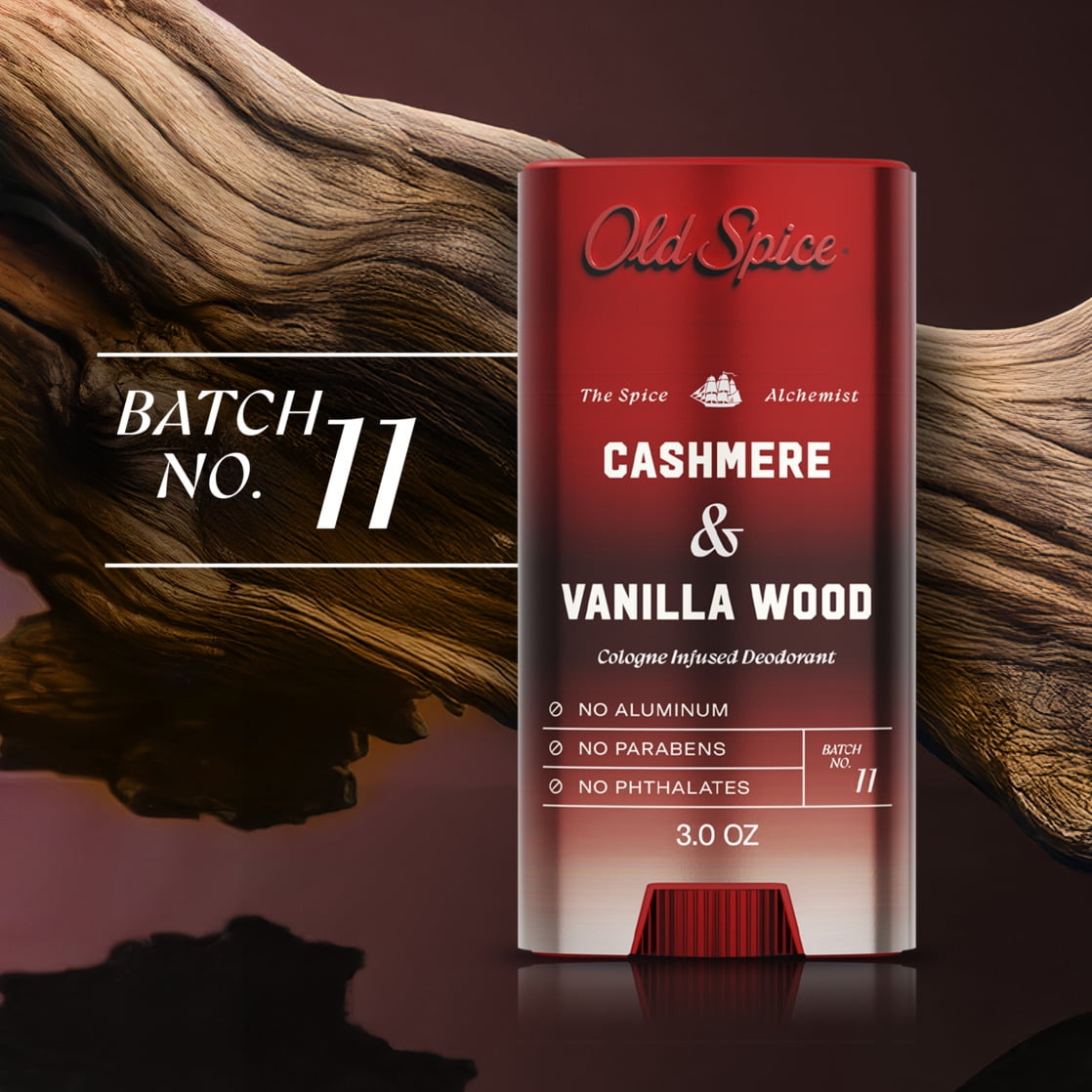 Old Spice Men's Deodorant Spice Alchemist Collection Cashmere & Vanilla Wood, 3 oz