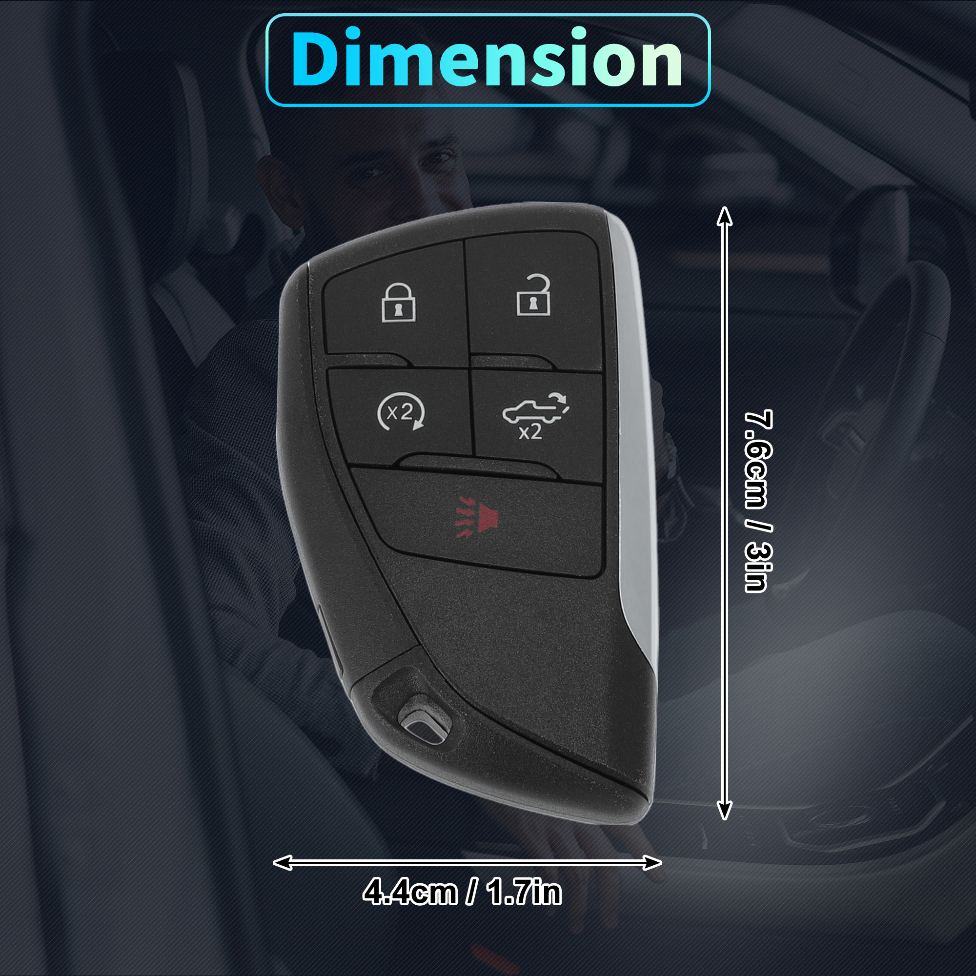 YG0G21TB2 433 MHz Replacement Keyless Entry Remote Smart Key Fob for Chevrolet Silverado 1500 2500 3500 HD 2021-2024 13548437 5 Buttons