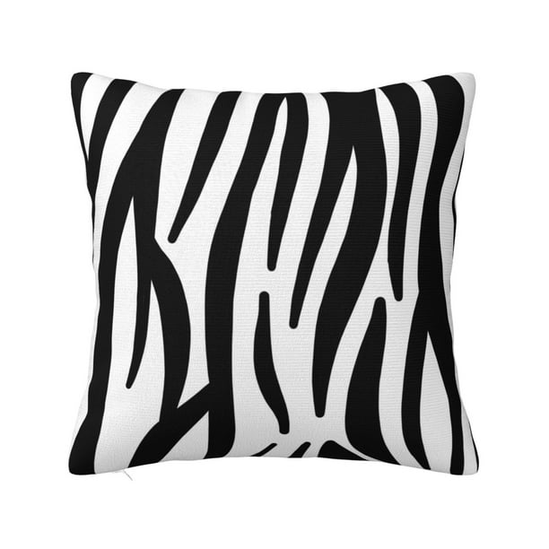 LNWH Decorative Throw Pillow, Abstract Animal Zebra Stripes Square Sofa