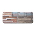 thumbnail image 1 of Rustic Computer Mouse Pad, Modern and Old Mixture Harmony Rusty Design with Geometric Lines Details Artwork, Rectangle Non-Slip Rubber Mousepad Large, 31" x 12", Brown and Blue, by Ambesonne, 1 of 2
