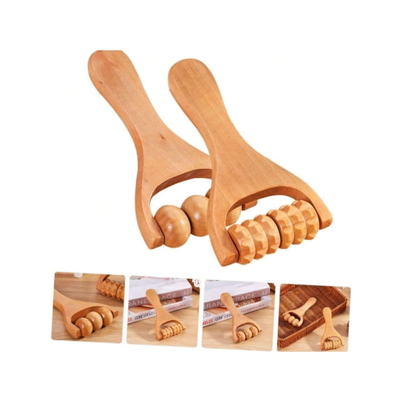 2Pcs Massage Hand Roller Ergonomic Foot Massager Massage Supply Neck Massagers Handheld Massagers Point Massager Tool Muscle Massager Roller Back