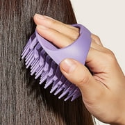 EARSTMAKEUP Hair Scalp Massager Shampoo Brush with Soft Silicone Bristles for Scalp Care and Hair Growth, Shower Head Scalp Scrubber Exfoliator for Dandruff, Wet & Dry for Men, Women and Kids,Black