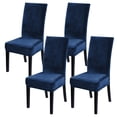 thumbnail image 1 of Velvet Chair Covers for Dining Room Set of 4, Soft Stretch Velvet Chair Slipcovers Removable Chair Protectors Covers,Navy Blue, 1 of 7
