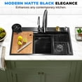 thumbnail image 4 of Durable Stainless-Steel Sink - Sleek and Stylish, Corrosion and Rust-Resistant Kitchen Sink for Modern Kitchens (Gun Black), 4 of 7