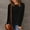 Black(Trending), variant on Womens Long Sleeve Knitted T Shirt Round Neck Ribbed Loose Fit Cozy