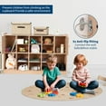 thumbnail image 5 of Cubby Tray Storage Cabinet with 2 Doors, Storage Organizer Cubes with 2 Anti-Flip Fittings, 4 Castors and 2 Boxes for Home, School, Kindergarten, Classroom Furniture, 5 of 8