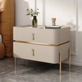 thumbnail image 2 of Luxury Bedside Table Solid Wood Bedroom Slate Simple American Free Installation Storage Cabinet Two Drawer Nightstand Furniture My Lux Decor Round, 2 of 16