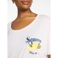 thumbnail image 5 of Terra & Sky Women's Plus Lemons Graphic Tee with Short Sleeves, Sizes 0X-5X, 5 of 5