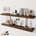 thumbnail image 6 of Floating Shelves for Wall Set of , " Floating Shelves for Home Decor, Rustic Wood Wall Mounted Shelf, Hanging Deep Shelf for Living Room, Bedroom, Bathroom, Kitchen, 6 of 6