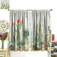 thumbnail image 3 of Cactus Curtains, Succulents Vintage Wood Panel Southwest Plants Tropical Desert Style, Blackout Curtains for Kids Bedroom Living Room, 2 Panel Set,42X54 Inch, 3 of 6