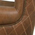 thumbnail image 5 of Pasargad Home Harrison Top Grain Leather Upholstered Brown Wing Chair, 5 of 11