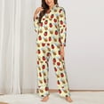 thumbnail image 2 of Picia Ladybug And Bee Pattern Women’s Long-Sleeve Sleepwear Set - Soft 2-Piece Loungewear with Pockets, Comfy PJs for Relaxing Nights-XX-Large, 2 of 7