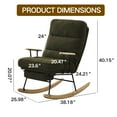 Modern Teddy Gliding Rocking Chair With High Back, Retractable Footrest