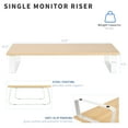 thumbnail image 4 of VIVO 24" Desktop Stand Organizer, TV Monitor Riser, Light Wood Top, White Legs, 4 of 9