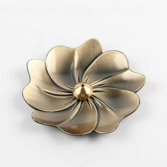 Lotus Incense Holder, Brass Incense Holder, Lotus Shaped Incense Holder, Taper Coil Incense Holder with Removable Ash Catcher for Home, Office, Yoga,