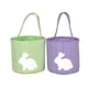 thumbnail image 5 of Cesta de conejito de Pascua a cuadros con asa, bonita bolsa de mano para la caza de huevos, para guardar dulces, regalos y suministros para fiestas., 5 of 8