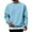 Light Blue, variant on Men's Solid Color Crewneck Sweatshirt, Long Sleeve Cotton Casual Pullover for Everyday Wear, Minimalist Style,Black,L