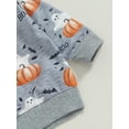 thumbnail image 6 of Newborn Baby Boys Girl Halloween Outfits Pumpkin Print Long Sleeve Sweatshirt and Elastic Pants 2 Piece Fall Clothes, 6 of 8