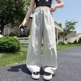 thumbnail image 4 of JAJAHO Girls Summer Casual Pants Lightweight Sportswear For Kids Teens Wide Leg Elastic Waist Drawstring Pants 5-16Y Versatile Trousers, 4 of 4