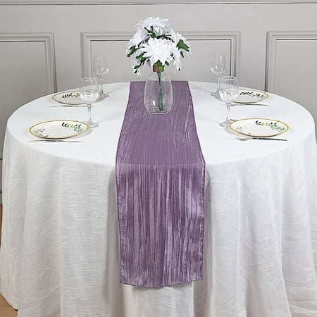

BalsaCircle 12 x 108 Violet Amethyst Crinkled Accordion Taffeta Table Runner Party Events Linens
