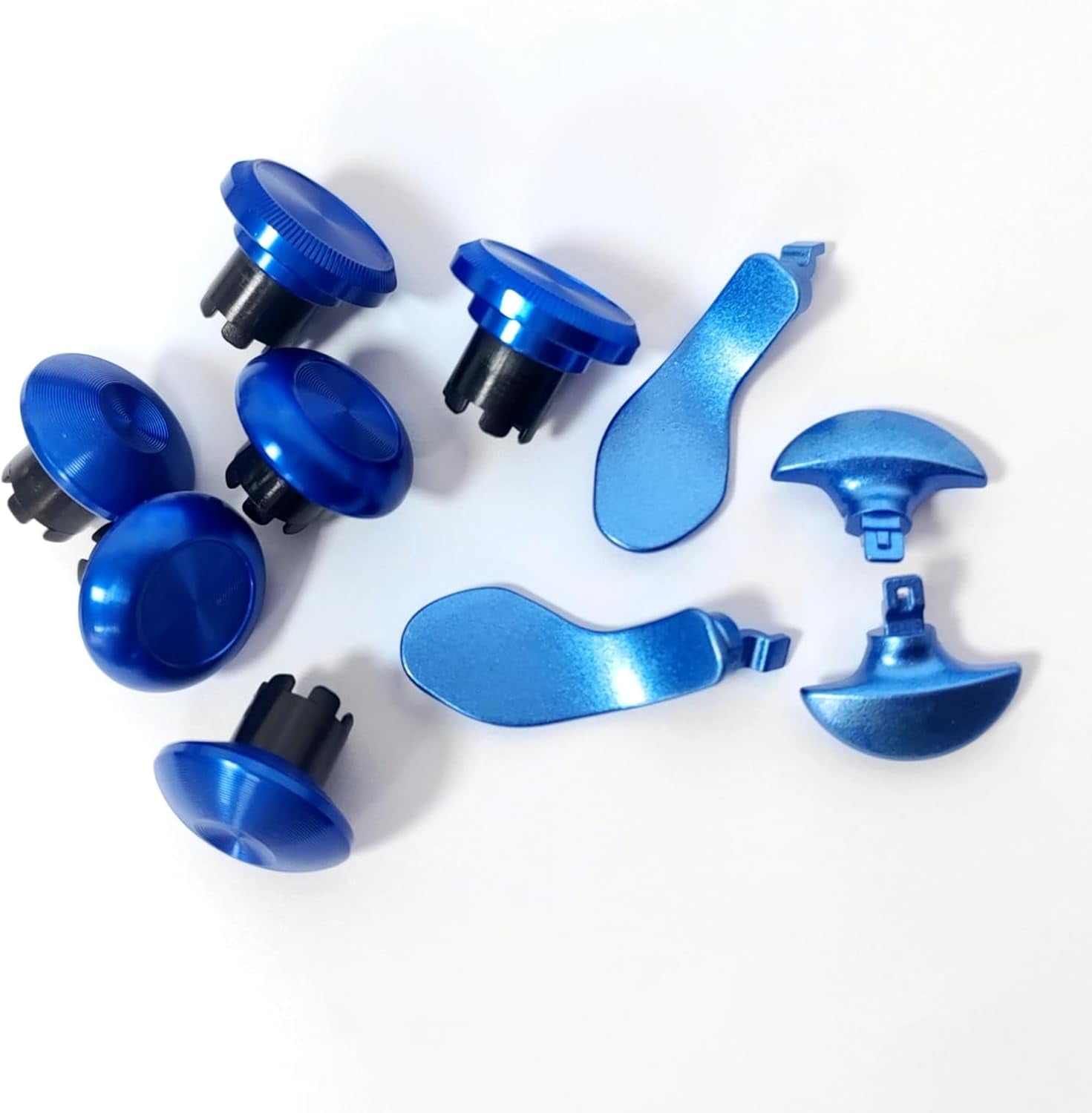 Prociv 10 in 1 Metal Thumbsticks for PS5 Edge Controller, 6 Analog Stick Joystick 4 Back Paddles Triggers Buttons Interchangeable Replacement for PS5 Edge Controller (Blue)