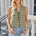 thumbnail image 6 of Htigea Clearanc Women Sleeveless Tie Front Tank Top Solid Slim Fit Causal Lace Up Vest Top Summer Y2K Bow Tie Going Out Top under 10 dollars Army Green,M, 6 of 6