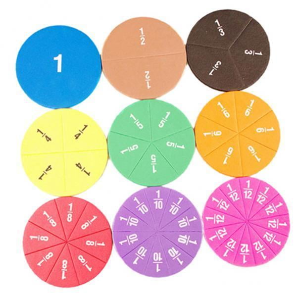 Juguetes matemáticos de cálculo fraccional Sunnimix Tarjeta de fracciones matemáticas