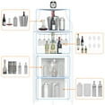 thumbnail image 5 of IDEALHOUSE Corner Bar Cabinet, Wine Bar Cabinet with Large Storage Space and Detachable Wine Rack, Wine Cabinets with Glass Holder and Mesh Door for Dining Room, Living Room, Kitchen (White), 5 of 7
