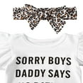 thumbnail image 4 of CNKOO Infant Girls Clothes 3pcs Set Shorts Ruffle Sleeveless Romper +Leopard Shorts+Headband, 4 of 7