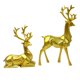 thumbnail image 4 of Estatua de ciervo geométrica de 2 piezas, colección de figuritas de animales, detalles vívidos, escultura de resina, adorno de escritorio para porche, Oro, 4 of 9
