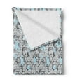 thumbnail image 2 of Geometric Soft Flannel Fleece Throw Blanket, Video Games Modern Circular Maze Path Curves Rounds Display, Cozy Plush for Indoor and Outdoor Use, 70" x 90", Pale Blue Charcoal Grey, by Ambesonne, 2 of 5