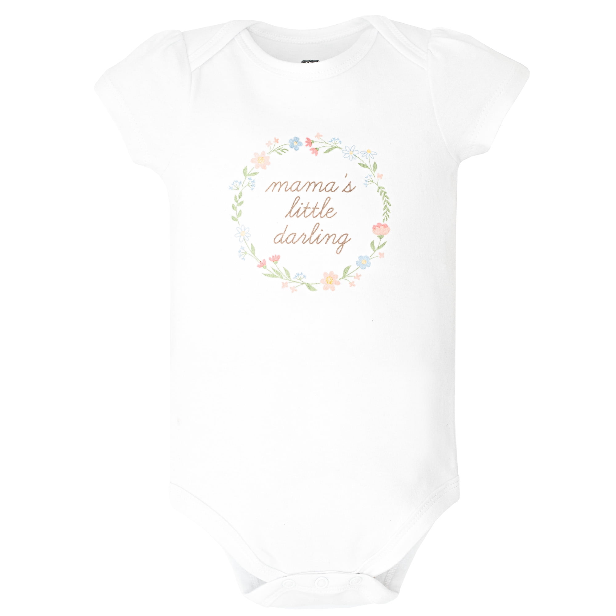 Hudson Baby Infant Girls Cotton Bodysuits 5-Pack, Pastel Wildflower, 3-6 Months