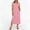 Pink women high low midi dress a1, variant on Uscallm Women's Summer Midi Dress Short Sleeve Collared V Neck Lightweight Soft Fabric Boho Casual Travel Beach Sundresses, Light Blue S