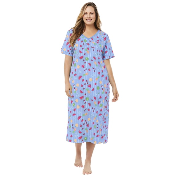 Dreams & Co. Plus Size Long Print Sleepshirt