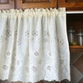 thumbnail image 2 of Bohemian Valances Floral Embroidered Cotton Cafe Tier Curtain Lace Half Window Curtains Kitchen Curtains, 2 of 6