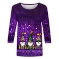 thumbnail image 5 of Ichuanyi Women's Carnival Print 3/4 Sleeve T-Shirt, Round Neck Casual Loose Fit Blouse Colorful Graphic Tee, 5 of 6